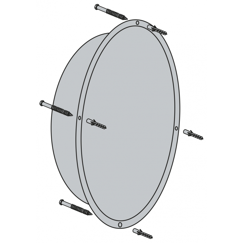 Signalisation de sécurité ONECONCEPT Miroir de sécurité - Convexe - Ø 30 cm  - Antichoc et résistant aux intempéries