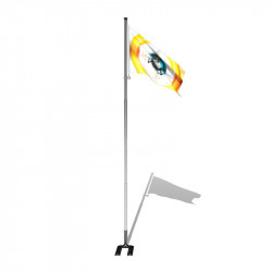FLAGMASTER Mât de drapeau télescopique en aluminium, 6,50 m, réglable en  hauteur sur 5 positions, 30 drapeaux au choix, set complet avec douille de