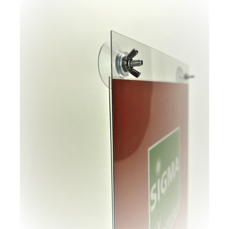 Pochette acrylique A4 en verre acrylique à ventouses