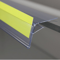 photo de porte étiquette de tablette en verre pinçant #VPR0211